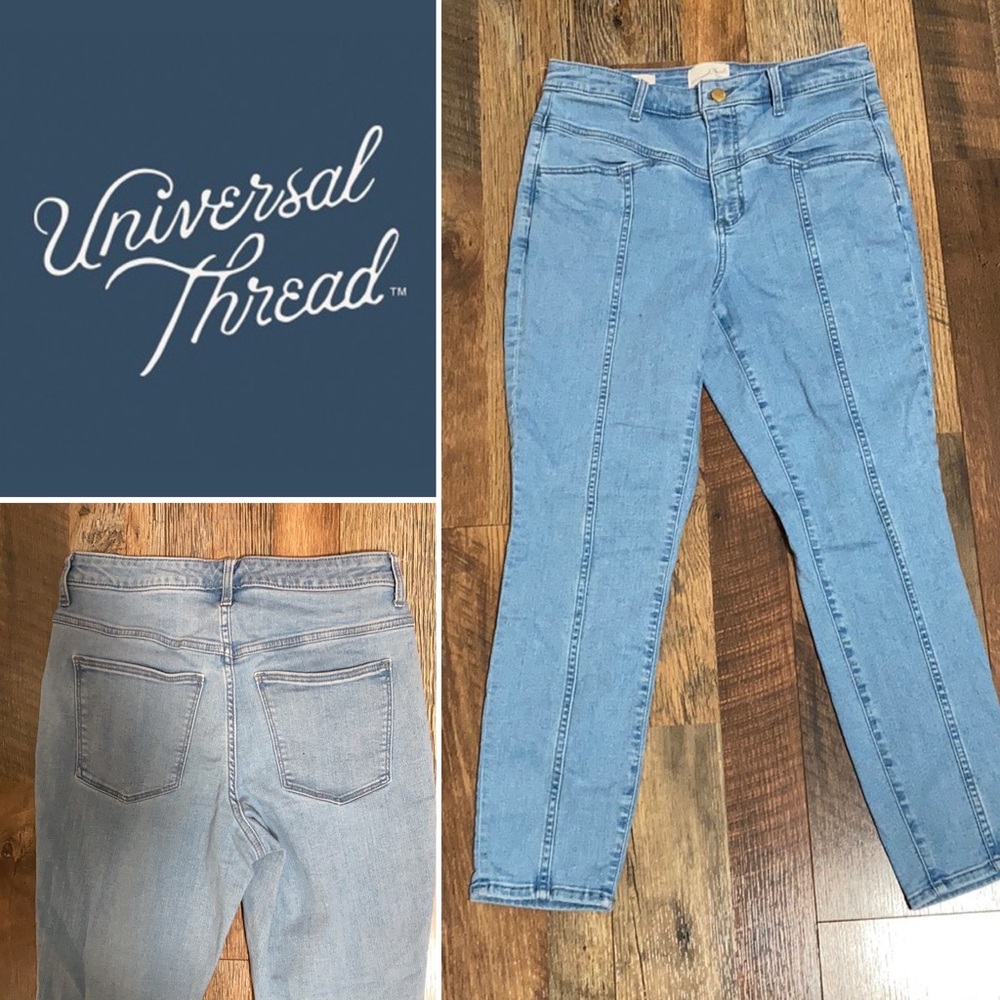 Universal threads jeans women’s 6 / 28 R blue denim mom jeans EUC - Picture 2 of 6